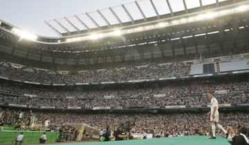 Cristiano Ronaldo en el estadio Santiago Bernabéu.