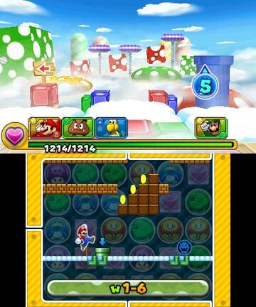 Captura de pantalla - Puzzle &amp; Dragons: Super Mario Bros. Edition (3DS)