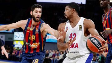 Patricio Garino, jugador del Kirolbet Baskonia, durante el partido contra el CSKA Mosc&uacute;.