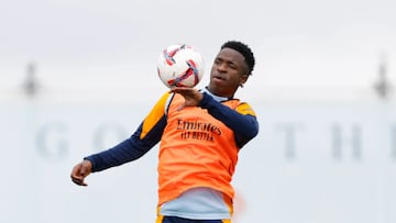 Vinicius, este miércoles en Valdebebas.