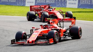 Formula One F1 - Belgian Grand Prix - Spa-Francorchamps, Stavelot, Belgium - September 1, 2019  Ferrari&#039;s Charles Leclerc and Ferrari&#039;s Sebastian Vettel in action during the race  REUTERS/Francois Lenoir