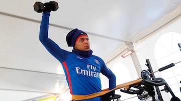 El entrenamiento bajo la nieve del PSG