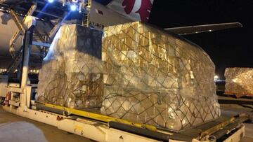 Llega el primer avi¨®n con material sanitario comprado por la Comunidad de Madrid