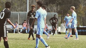 Hugo Gonz&aacute;lez, segundo hijo de Ra&uacute;l, durante un partido con el New York City.