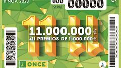 11 del 11 de la ONCE: comprobar los resultados del sorteo de hoy, sábado 11 de noviembre