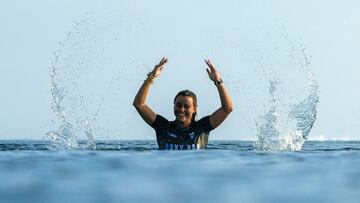 G-LAND, BANYUWANGI, INDONESIA - JUNE 4: Johanne Defay of France after winning the Final of the Quiksilver Pro G-Land on June 4, 2022 at G-Land, Banyuwangi, Indonesia. (Photo by Matt Dunbar/World Surf League)