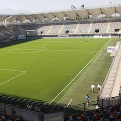 Así quedó la renovada cancha del estadio de Audax Italiano