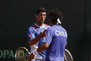 Hans Podlipnik y Gonzalo Lamas en el duelo frente a Perú.