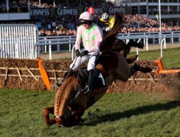 Espeluznante caída de Ruby Walsh a lomos de  Annie Power en Cheltenham.