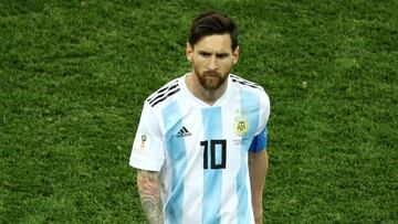 El delantero argentino del Barcelona, Leo Messi, con Argentina durante el Mundial 2018.