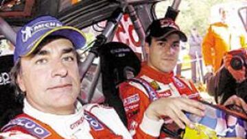 <b>JUNTOS EN CATALUNYA. </b>Sainz se subió a un coche de rallys con Dani Sordo.