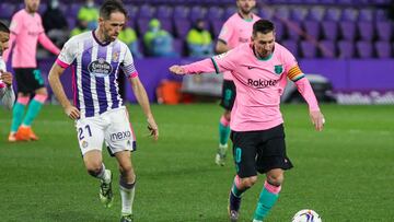 Lionel Messi of FC Barcelona in action during La Liga football match played between Real Valladolid and FC Barcelona at Jose Zorrilla stadium on December 22, 2020 in Valladolid, Spain.
 AFP7 
 22/12/2020 ONLY FOR USE IN SPAIN