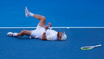 Corentin Moutet, durante su partido contra Learner Tien en el Open de Australia.