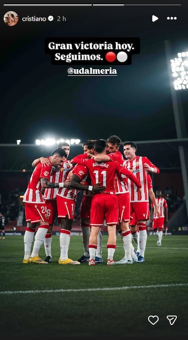 Cristiano se vuelca con el Almería: “Gran victoria”