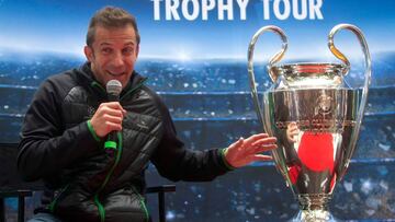 Del Piero, junto al trofeo de la Champions, analiz&oacute; el Atl&eacute;tico-Juventus.