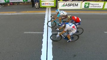 Foto finish de la victoria de Geniez en los Tres Valles Varesinos.