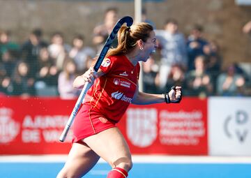 María López reacciona a su gol, que dio el pase a los Juegos.