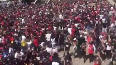 La estampida tras el tiroteo en la celebración de los Raptors