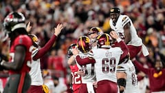 When had Washington Commanders last won an NFL playoff game before beating Bucs?