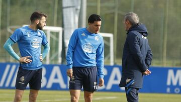 Entrenamiento Deportivo de La Coruña. Óscar Cano Saverio Antoñito