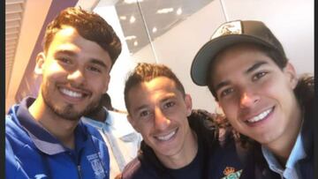 Diego Reyes se toma selfie con Diego Lainez y Andrés Guardado