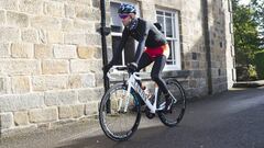 Alejandro Valverde, durante un entrenamiento con la selecci&oacute;n espa&ntilde;ola antes de los Mundiales de Yorkshire.