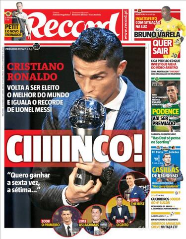El mundo se rinde a Cristiano y Portugal le proclama rey