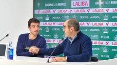 Pumar se despidió acompañado por Carlos Mouriz, director deportivo del Racing de Ferrol.