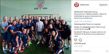 La plantilla del Athletic se rapa el pelo en apoyo a Yeray