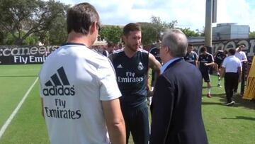 Bale no le presta atención a Florentino y su charla con Ramos