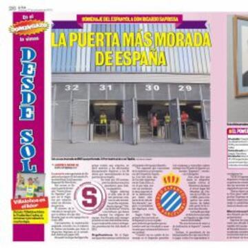 Reportaje a doble página sobre la Puerta 31, dedicada a Saprissa.