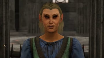 A screenshot from Oblivion Remastered showing Tandilwe, the NPC known for the infamous voice-over mistake.