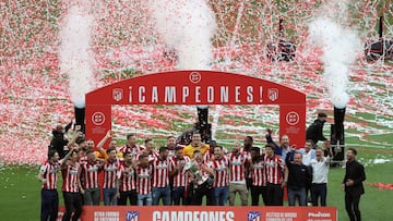 El Atl&eacute;tico de Madrid celebra el t&iacute;tulo de campe&oacute;n de Liga en el Wanda Metropolitano, en Madrid. EFE/Rodrigo Jim&eacute;nez/Archivo