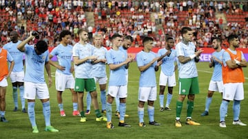 Plantilla del Manchester City en el Trofeo Costa Brava.