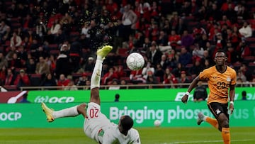 Soccer Football - CAF Africa Cup of Nations - Morocco 2025 - Group A - Zambia v Morocco - Prince Moulay Abdellah Stadium, Rabat, Morocco - December 29, 2025 Morocco's Ayoub El Kaabi scores their third goal REUTERS/Stringer TPX IMAGES OF THE DAY
