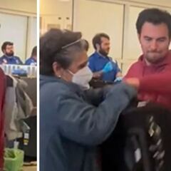 Se viraliza video de Checo Pérez ayudando a una abuelita a cargar su maleta