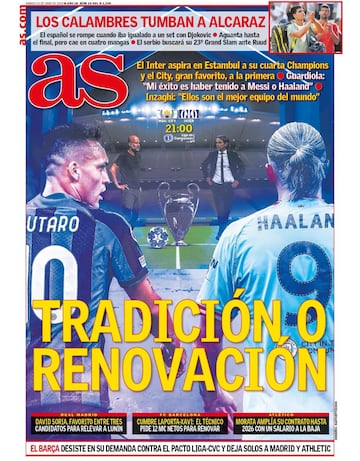 La portada del Diario AS en su edición impresa del sábado 10 de junio de 2023.