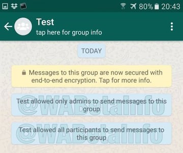 Lo que leeremos en un grupo restringido de WhatsApp