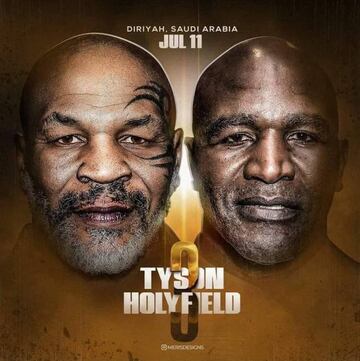 Cartel promocional de la tercera pelea entre Tyson y Holyfield.