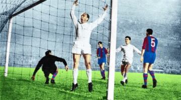 Santo y seña del Real Madrid. El futbolista total que cambió el devenir del conjunto blanco llegó en 1953 y se fue en 1964. Detrás dejaba 396 encuentros oficiales con la elástica blanca y 307 goles anotados. El mejor jugador de la historia.