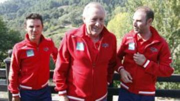 Javier Mínguez, con Purito Rodríguez y Alejandro Valverde en los Mundiales de Ponferrada