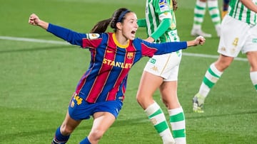 Aitana celebra su gol al Betis.