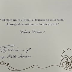 Simeone vuelve a recurrir a Churchill para felicitar la navidad