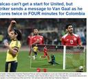 Daily Mail: "Falcao envía mensaje a Louis van Gaal con 2 goles"