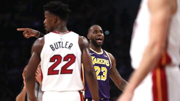 LeBron James, durante el partido contra Miami Heat.
