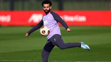 Soccer Football - Europa League - Liverpool Training - AXA Training Centre, Liverpool, Britain - March 6, 2024 Liverpool's Mohamed Salah during training Action Images via Reuters/Andrew Boyers