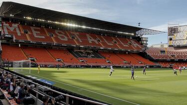 Mestalla, en el partido Valencia-Huesca.