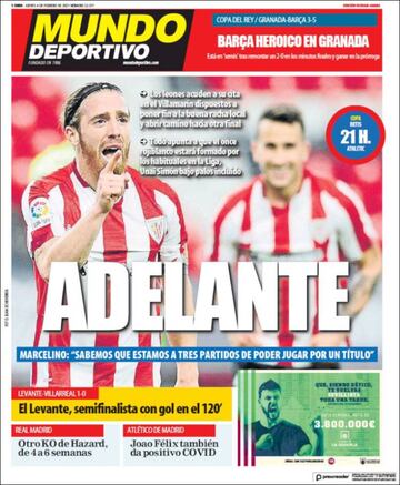 "Otra vez KO"... las portadas deportivas de hoy