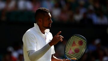 FILE PHOTO: Tennis - Wimbledon - All England Lawn Tennis and Croquet Club, London, Britain - July 4, 2019 Australia's Nick Kyrgios during his second round match against Spain's Rafael Nadal REUTERS/Hannah McKay/File Photo