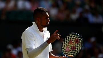 FILE PHOTO: Tennis - Wimbledon - All England Lawn Tennis and Croquet Club, London, Britain - July 4, 2019  Australia's Nick Kyrgios during his second round match against Spain's Rafael Nadal  REUTERS/Hannah McKay/File Photo